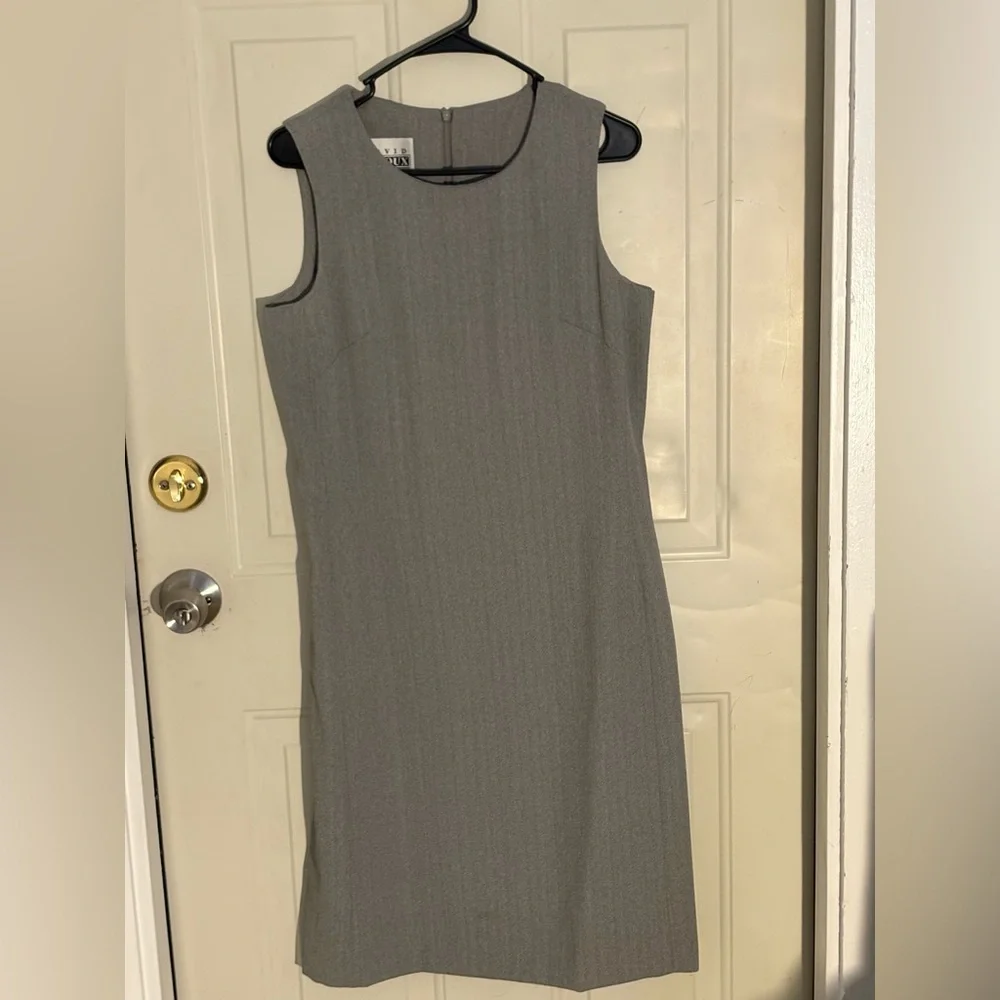 Vintage 2 Piece Blazer Dress Set Gray Size 10 - Picture 2 of 7